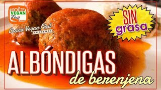 Albóndigas de berenjena sin grasa  Cocina Vegan Fácil [upl. by Vories672]