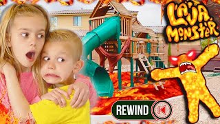 Floor Is LAVA In Lava Monster At The Playground Tannerites Games REWIND [upl. by Zerla]