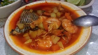 un delicioso caldo  DE CAMARÓN 🦐 con PESCADO 🐟  A MI ESTILO 🍽️😋 [upl. by Niamor312]