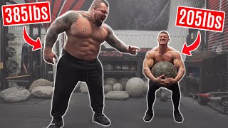 BODYBUILDER TRIES STRONGMAN  ft Eddie Hall [upl. by Tomkins]