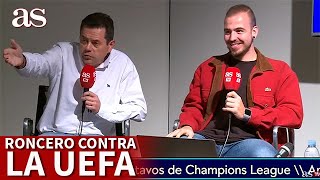 CHAMPIONS  El encendido discurso de RONCERO contra la UEFA tras el escándalo en el SORTEO AS [upl. by Atiuqehc520]