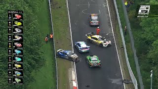 BIG CRASH BMW M4 GT3 Sheldon van der Linde ROWE Racing 99  ADAC 24H RAVENOL NÜRBURGRING 2024 [upl. by Pacificia850]