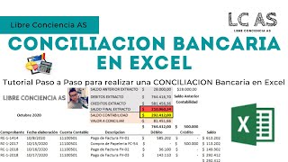 Tutorial Paso a Paso para hacer CONCILIACION BANCARIA en EXCEL  LCAS [upl. by Eecyak]