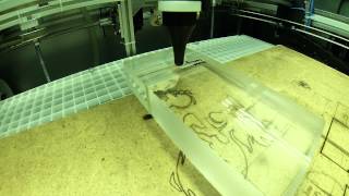 CO2 Laser 60W quotMyLaserquot  Cutting plexiglass thickness 31mm [upl. by Einnaf]