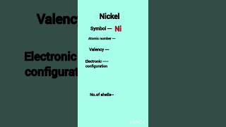 Nickel valency electronic configuration valence electrons shorts chemistry [upl. by Llevol]