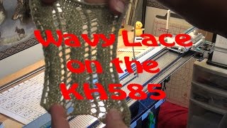 Wavy Lace done on the KH585 Push Button Knitting Machine [upl. by Orecic]