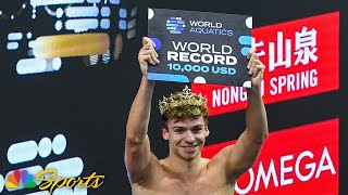 Leon Marchand smashes Ryan Lochtes WORLD RECORD in 200 IM for huge prize in Singapore  NBC Sports [upl. by Fisch]