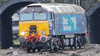 DRS 57304 At Sheffield On Gresty Lane Jn To Doncaster Works Wabtec [upl. by Ardnahsal]