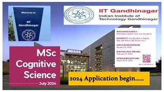 MSc Cognitive science from IIT Gandhinagar short overview admission procedure eligibility iitgn [upl. by Navetse742]