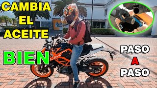 Como CAMBIAR el aceite de mi MOTO🤔 CAMBIO DE ACEITE 👨‍🔧  DUKE 390 [upl. by Ijan]