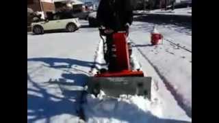 SNOW BLOWERS ARIENS 24quot WITH SLUSH PLOW REMOVING 2quot LIGHT SNOW [upl. by Merrick]