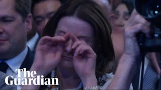 Gillian Keegan appears moved to tears during Rishi Sunak speech [upl. by Panta]