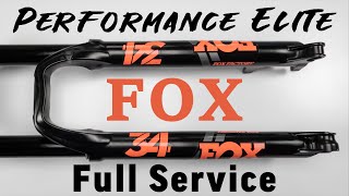 FOX 34 Performance Elite FIT 4 2018 Fork Damper air spring  50 hour service guide for beginners [upl. by Hanikas]