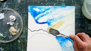 Small Acrylic Ink amp Paint Abstract Painting  Spring Landscape Simple and Effective 😄 [upl. by Amiaj]