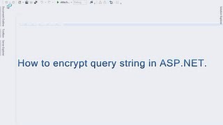 How to encrypt query string in ASPNET [upl. by Anertac]