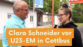 Cottbus  Bahnrad EM U19  U23  RSC Cottbus Nachwuchsfahrerin Clara Schneider im Interview [upl. by Nlyak126]