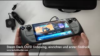 Steam Deck OLED Unboxing einrichten und erster Eindruck [upl. by Yrruc]