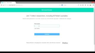 ResearchGate Creating an account [upl. by Riatsala951]