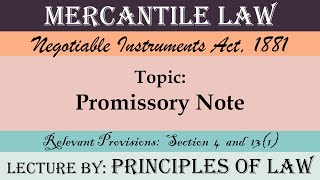 Promissory Note  Lecture by Principles Of Law [upl. by Ekoorb]