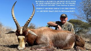 Blesbuck or Blesbok Perfect Arrow Placement on this South African Safari in the Limpopo with Numzaan [upl. by Illehs770]