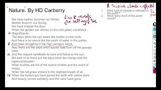 CSEC English  Reading Poetry  Part 1 [upl. by Spring]