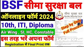 BSF Group B and C Various Post Online Form 2024 Kaise Bhare  BSF Form Fill Up 2024  BSF Form 2024 [upl. by Nylodnewg]