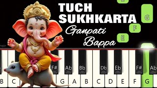 Tuch Sukhkarta 🙏  Piano tutorial  Piano Notes  Piano Online pianotimepass ganpati ganpatibappa [upl. by Nivlag]