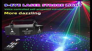 9eye RGB Disco Lamp DMX Remote Control Stage Strobe [upl. by Anatak]