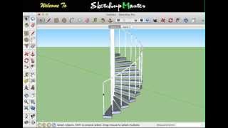 sketchup  spiral staircase [upl. by Waligore]