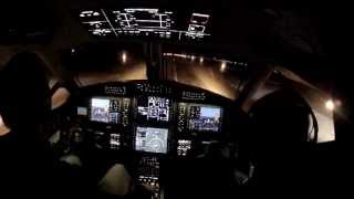 VIEWS FROM THE COCKPIT Pilatus PC12 NG Night Landing with SmartView Synthetic Vision [upl. by Eneroc]