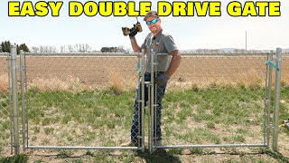 Easily Hang A Double Drive Chain Link Gate [upl. by Ailehpo]