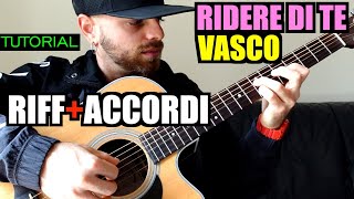 Tutorial Chitarra  RIDERE DI TE VASCO ROSSI RIFF  ACCORDI [upl. by Ayram]