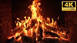 Grand Fireplace with Crackling Fire Sounds  4K Screen Saver Magic Fogata 4K Screensaver 4K [upl. by Myra]