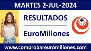 Resultado del sorteo EuroMillones del martes 2 de julio de 2024 [upl. by Gerick]