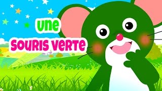 Une souris verte  comptine bébé  comptines pour bébé  comptines  chanson bébé  Dessin animé [upl. by Eelibuj]