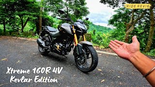 Hero Xtreme 160R 4V 2024 Edition  KEVLAR Brown InDepth Ride Review  The Fastest Bike in 160cc [upl. by Newmark944]