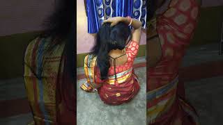 Very silky smooth long hair playing video👵😍🥰bonghairstyles8920 [upl. by Slein]