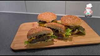 Beef burger with caramelised onion recipe by Eatup [upl. by Nalahs]