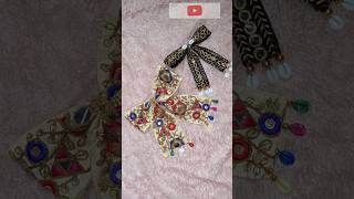 DIY Navratri Hair Bow 🎀 shorts handmade diy crafteraditi navratri hairbow ytshorts craft [upl. by Annawaj747]