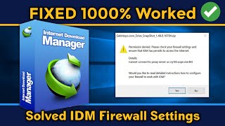 Fix IDM Internet Download Blocked by Firewall  quotPermission deniedquot Check your firewall Settings [upl. by Guise]