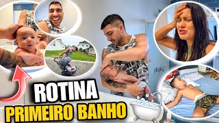 ELE DEU O PRIMEIRO BANHO NO DOM 🥹🛁😱 [upl. by Aldus]