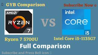 Ryzen 7 5700u vs Intel core i5 11 gen full Comparison 10101iXintel apple applem1 10101iX [upl. by Madlin]