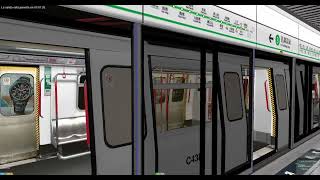 OpenBVE MTR Kwun Tong Line MTrain A178A213 Arriving And Departing In Yau Ma Tei [upl. by Eydnarb494]