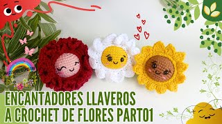 Llaveros a Crochet de Flores Part01 🌹🌺🌸🌷🌼🌻 [upl. by Lugar263]