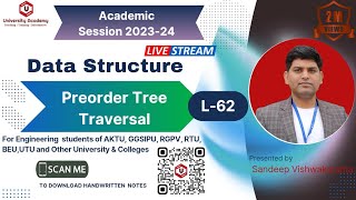 DSUC62 Preorder Tree Traversal Using Stack Preorder BinaryTree Traversal without Recursion [upl. by Jak183]