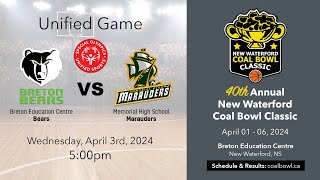 Coal Bowl 2024 UNIFIED Game  Breton Education Centre vs Memorial High School [upl. by Ahsekin]