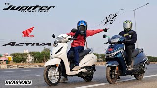 Honda Activa 110 Vs TVS Jupiter 110  Drag Race  Who Will Win [upl. by Saretta653]