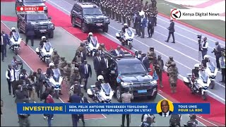 Tight Security as DRC President Felix Tshisekedi leaves the stadium after his inauguration [upl. by Ahcurb899]