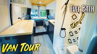 CAMPER VAN TOUR  Retired Furniture Pro Builds a Spacious Apartment On Wheels [upl. by Elleinet]