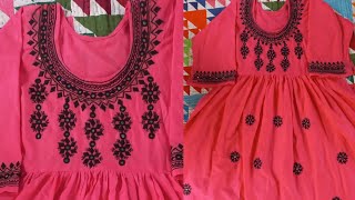 Pink frick with Black Patti work pattidesign pinkfrickfashion dress latest [upl. by Sirrad]